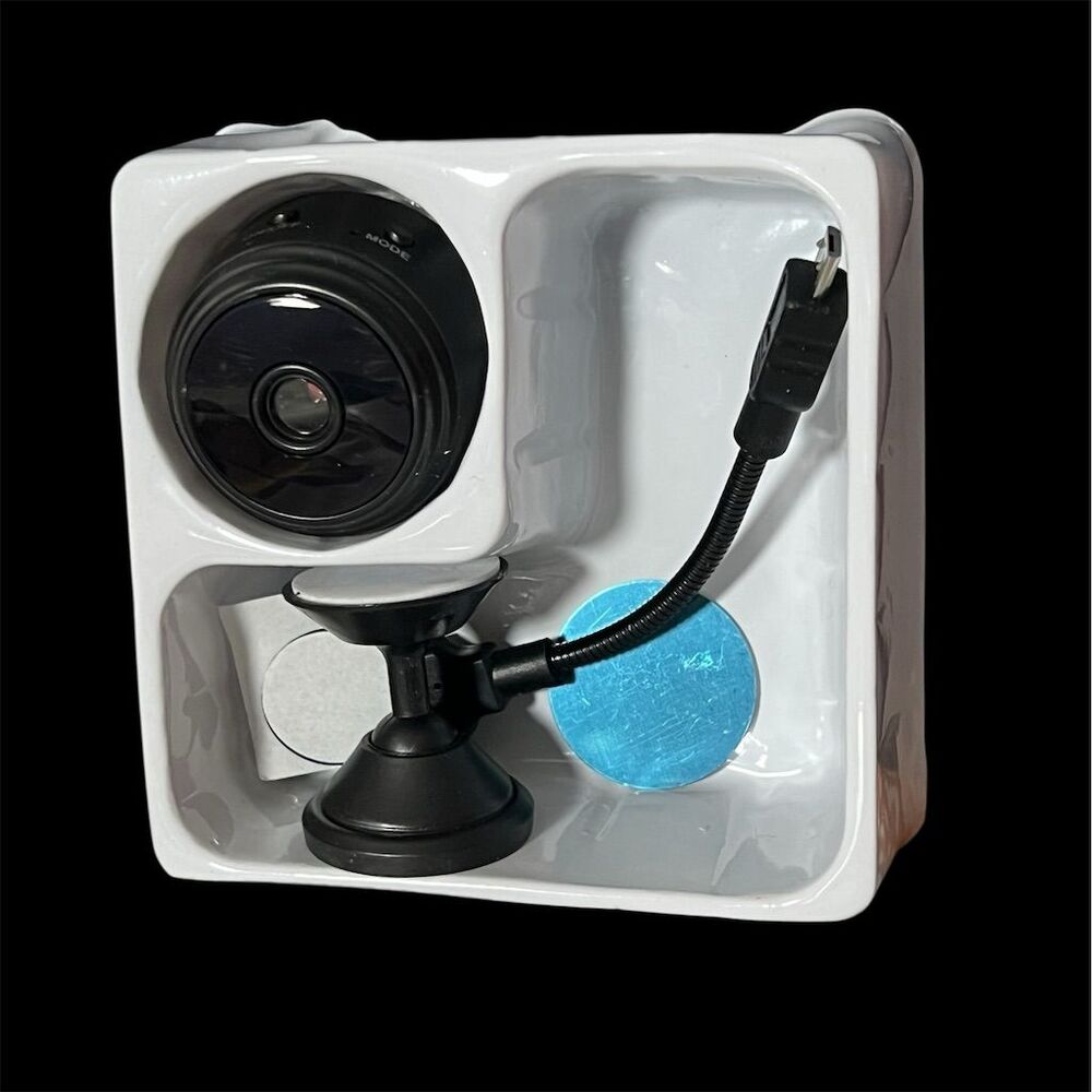 A9 HD Wireless Battery IP Camera with Suction Cup Mount Black